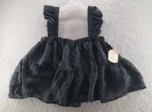 Altar’d State Dress Top Womens Large Black Relaxed Ruffled Casual Stretch NWT - Picture 1 of 12