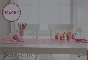 Valentine 's Day Pink with Gold Purple Red Hearts Table Runner 14x48 in NWT  - Picture 1 of 2