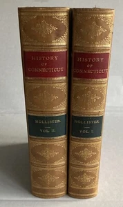 THE HISTORY OF CONNECTICUT by G. H. Hollister. 1855 Edition in 2 Volumes - Picture 1 of 24