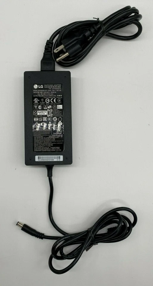 Genuine LG UltraGear 34GN850 LCD Monitor ADS-120QL-19A-3 190110E AC Adapter - Image 1 of 2