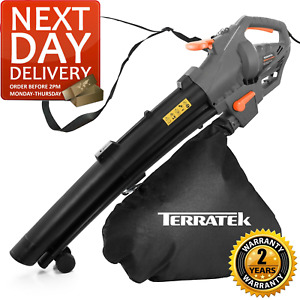 Terratek Leaf Blower Electric Garden Vacuum and Shredder, 35L Leaf Bag, 3000W