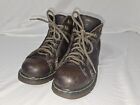VTG Dr Martens Y2K Brown Leather Boots 8A54 Made In England Lace-Up Boots Sz 8