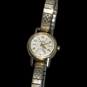Women’s Buren Grand Prix Running 1/30 10KT RGP Wrist Watch Speidel Band - Picture 1 of 6