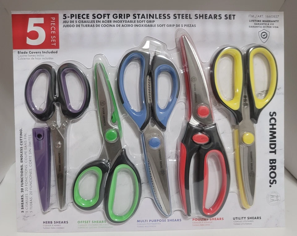 SCHMIDT BROS 5 pieces soft grip stainless steel Shears set. - Image 1 of 1