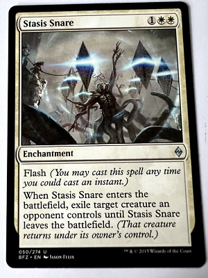 MTG MagicThe Gathering Battle for Zendikar Stasis Snare  Uncommon LP - Image 1 of 2