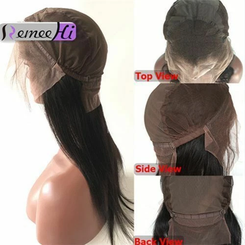 360 Lace Frontal Band with Wig Cap Pre Plucked Peruvian Virgin Human Hair  - Image 1 of 4