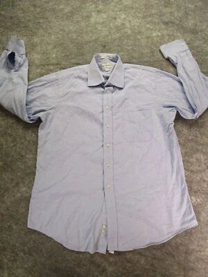 Camisa Paul Frederick Hombre 16 x 35 Manga Larga Azul 100% Algodón 2 Capas Pinpoint Foto 1 de 4