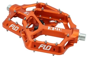 Flo Motorsports Orange Epic Series Platform MTB Mountain Bike Pedals - Picture 1 of 2