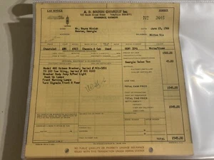 Vintage Car Dealership Invoice / Sales Receipt - Chassis & Cab Wrecker - 3445 - Picture 1 of 2