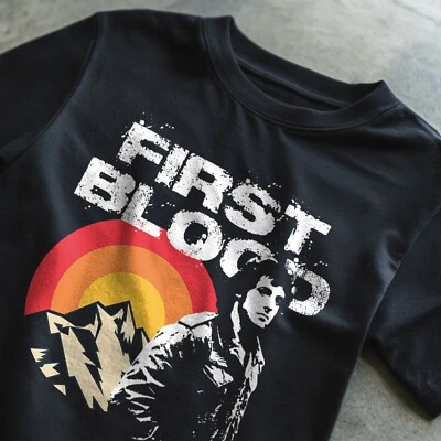 Rambo First Blood Rocky Funny Quote Stallone Retro 80s 90s T-Shirt  - Bild 1 von 4