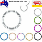 Stainless Steel Segment Hinged Clicker Ear Nose Body Ring Lip Hoop Piercing 1PC
