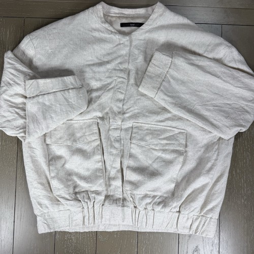 OFF WHITE Giacca Bomber Hazel Donna Grande L Colore Avorio Cottagecore Minimalista