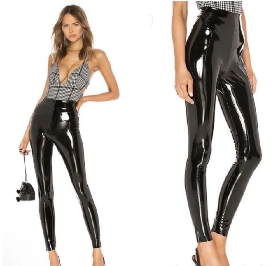 with tags COMMANDO Control Legwear womens size S black Faux Patent Leath G1N - Image 1 of 4