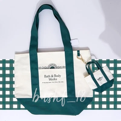 Bath & Body Works Heritage сумка с короткими ручками + мини брелок многоразовый холст винтажный - Изображение 1 из 4