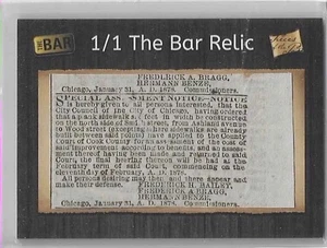 SITTING BULL NEWS 2018 THE BAR PIECES OF THE PAST RELIC 1/1 - Picture 1 of 2