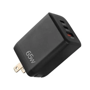 Bloc Chargeur USB C 65W, PPS GaN 3 Ports Compact Pliable Adaptateur Secteur Rapide - Photo 1 sur 7