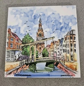 Delft Royal Schwabap Dutch Tile HOLLAND Ceramic Hand Painted Tile - Picture 1 of 2