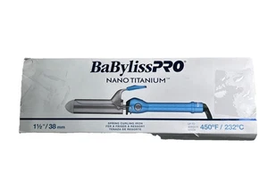 BaBylissPRO Nano Titanium 1½" Spring Curling Iron Blue/Grey (51131) New - Picture 1 of 9
