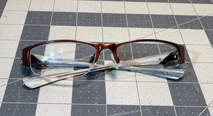 Oakley Treaty 4.0 TITANIUM Eyeglasses Half Rim Brown 52-15-130 - FRAME ONLY - Picture 1 of 20