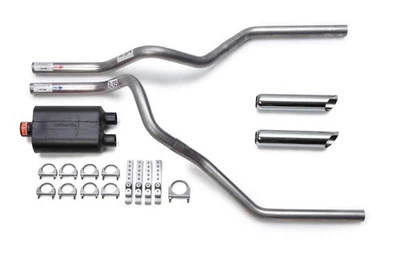 Dodge Ram 1994-2001 Dual Exhaust  Kit Flowmaster Super 40 Muffler Chrome Tips Foto 1 de 4