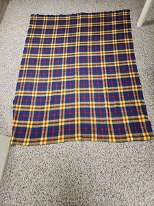 Vintage Plaid Camp/Picknick Decke. Wolle. 78x86 - Bild 1 von 6