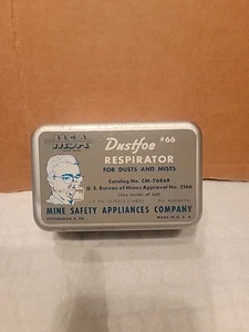 Vtg MSA Dustfoe Respirator #66 Mine Safety Appliances Co / Empty Box /0725-han2 - Picture 1 of 11