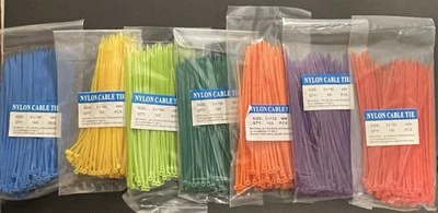 Mini Skater 6”  Self-locking Nylon Cable Ties 7 Asstd Colors (700 total pieces)  - Image 1 of 2