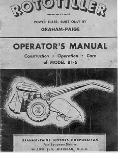 Rototiller Operadores Graham-Paige manual modelo B1-6 - Imagen 1 de 1