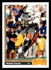 Wesley Carroll 1991 Upper Deck Rookie Card #12 Miami Hurricanes