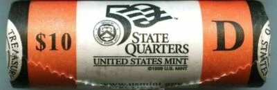2005 D Kansas State Quarter Unopened "Beautiful" Orange US Mint Coin Roll - Image 1 of 4