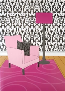 Biglietto Auguri Rosa Casa Relax Arredo Casa Pensione Pace Solitudine Riposo - Foto 1 di 2