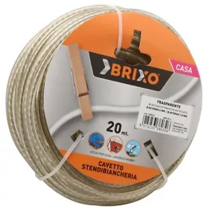 Filo cavetto stendibiancheria in acciaio con rivestimento in PVC trasparente 20m - Foto 1 di 1