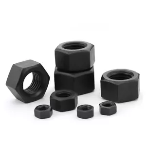 M1.6 M2 M2.5 M3 M4 M5 M6 M8 M10 M12 schwarz Kohlenstoffstahl metrisch Sechskantmuttern DIN934 - Bild 1 von 6