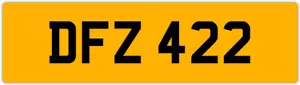 DFZ 422 D 3x3 DATELESS PRIVATE NUMBER PLATE DOM DAN DON DAV DEL DEZ DEC DAZ DEA - Picture 1 of 1