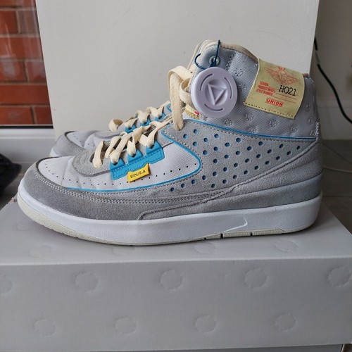Nike Air Jordan 2 Retro SP Union Grey Fog taglia UK 8 con scatola