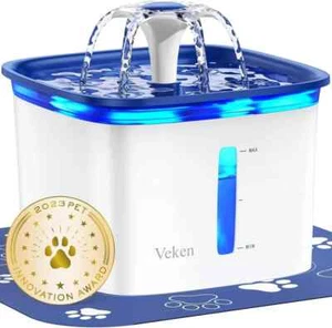 Leiser 2-in-1 Katze & Hund Wasserspender mit Blume Wasserfall Design - 95oz - Bild 1 von 8
