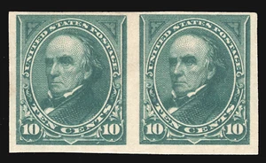 MOMEN: US STAMPS #258P5 IMPERF PAIR PROOF MINT OG H PF CERT LOT #80157 - Picture 1 of 3