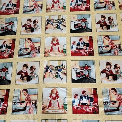  Panel de algodón telas de gallo rojo de 2,1 yardas Amy’s Kitchen The Vintage Workshop  Foto 1 de 4