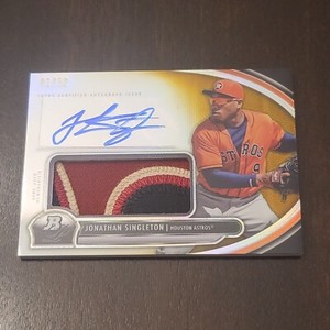 2013 BOWMAN PLATINUM  GOLD REFRACTOR JUMBO RELEC JONATHAN SINGLETON AUTO 41/50