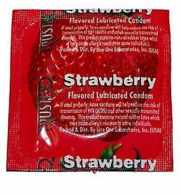 Trustex Latex Lubricated Strawberry Flavored Condoms 3pack Practice Safe Sex