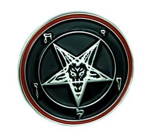 Classic Sabbatic Baphomet Lapel Pin Occult Inverted Pentagram Goat Head Satanic