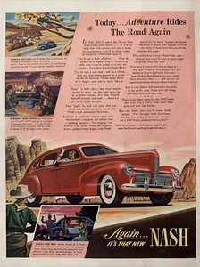 Anuncio impreso Nash Motors 1939 vintage. Hoy... Adventure Rides The Road Again - Imagen 1 de 1