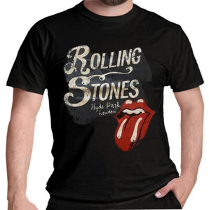 Official Rolling Stones T Shirt Hyde Park Logo Jagger Rock Black New S To XXL - Picture 1 of 6
