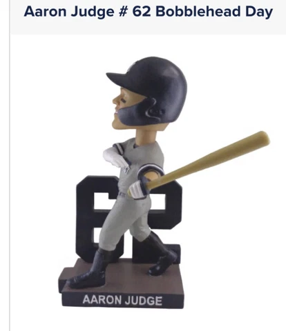 Aaron Judge #62 NY Yankees Bobblehead  SGA 9/23/2023 Cover