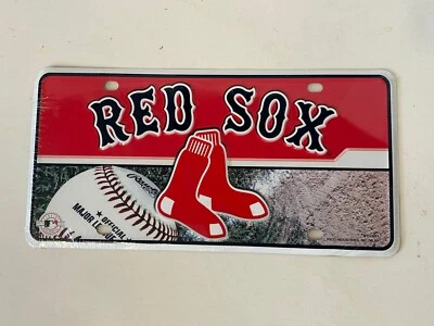 License Plate MLB Tag Sign Metal Car Truck Wall RED SOX BOSTON New Sealed - Image 1 of 4