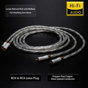 Par de cables Audiophile HiFI RCA Audio 4 núcleos 6N OFC plateados - bobinado T180 - Imagen 1 de 8