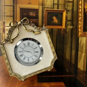 55MM Silver Tone Clock Head With Artistic Inlay Detailing Home Decoration - Picture 1 of 6