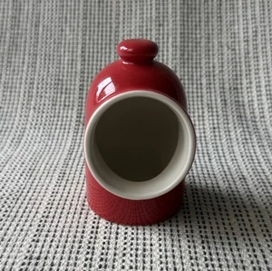 Red Ceramic Wide Mouth Salt Pig Crock Keeper Holder Spice Jar Kitchen Gadgets - Picture 1 of 19