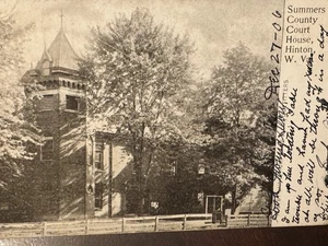 HINTON WV - FOTO PC - Summers County Court House - 1906 PC Cartolina - Foto 1 di 3