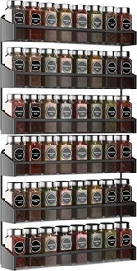 AULEDIO 2 Pack Spice Rack Organizer, 3 Tier Counter-top Stand or Wall Black - Picture 1 of 7